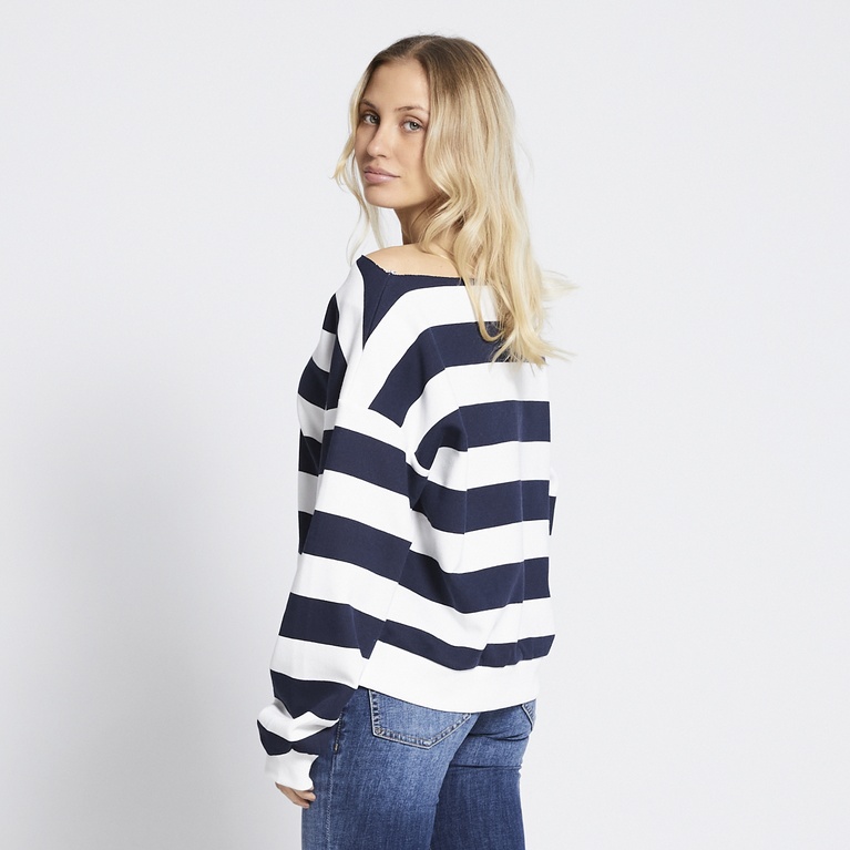 Off-shoulder striped sweatshirt "Esme Stripe"